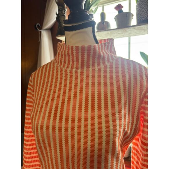 T by Talbots petite small nwt orange white stripe top long sleeve - Picture 5 of 6
